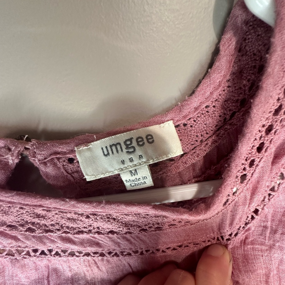 Umgee :Women’s Pink with flowers Dress-Size Medium - Picture 4 of 5